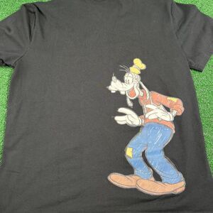Champion Disney Goofy Sketch Logo Black T-Shirt Double Sided‎ Short Sleeve Sz Lg